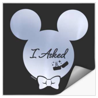 Discover Disney I Asked Proposal Engagement Ring Bow Tie Mickey Stickers