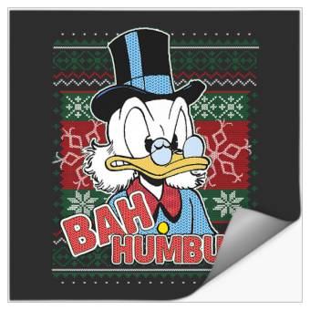 Discover Disney DuckTales Christmas Scrooge McDuck Bah Humbug Premium Stickers