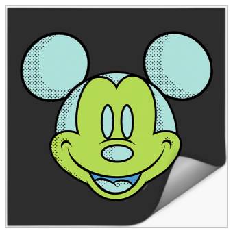 Discover Disney Mickey Mouse Happy Smiling Face Retro Pop Art Stickers