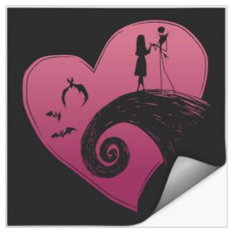 Discover Disney The Nightmare Before Christmas Jack and Sally Heart Stickers