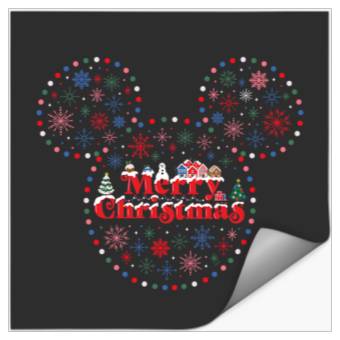 Discover Disney Mickey Mouse Icon Holiday Lights Merry Christmas Stickers