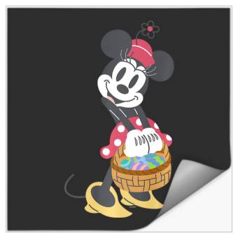 Discover Disney Minnie Mouse Pastel Spring Retro with Easter Basket Premium Stickers
