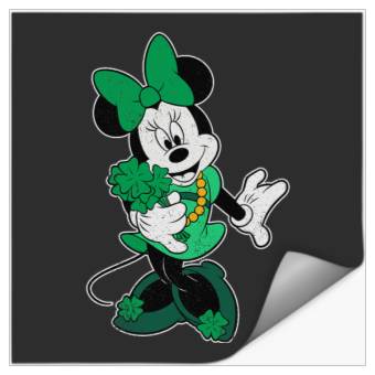 Discover Disney Retro Shamrock Minnie Mouse St. Patrick's Day Stickers