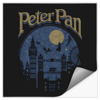 Discover Disney Peter Pan Group Shot London Night Silhouette Stickers