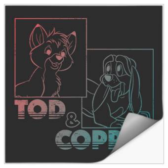 Discover Disney The Fox and the Hound Tod & Copper Gradient Stickers