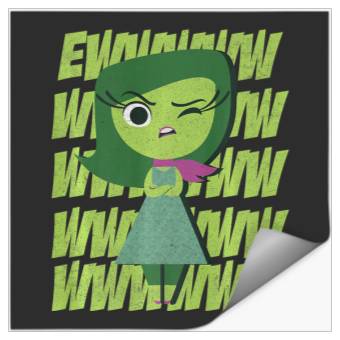 Discover Disney Pixar Inside Out Disgust Ewww Retro Text Stack Premium Stickers