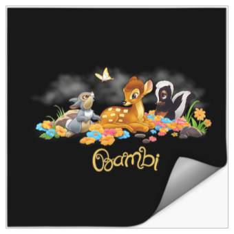 Discover Disney Bambi Thumper Flower Butterfly Poster Stickers