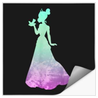 Discover Disney Princess Tiana Silhouette Pretty Tie Dye Stickers
