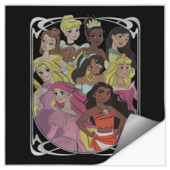 Discover Disney Princess Royal Framed Group Portrait  T-S Stickers