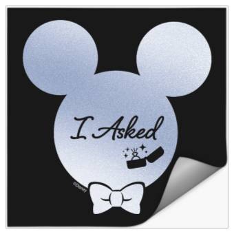 Discover Disney I Asked Proposal Engagement Ring Bow Tie Mickey Stickers
