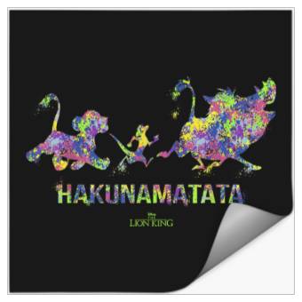 Discover Disneyss The Lion King Hakuna Matata Paint Splatter Silhouette Stickers