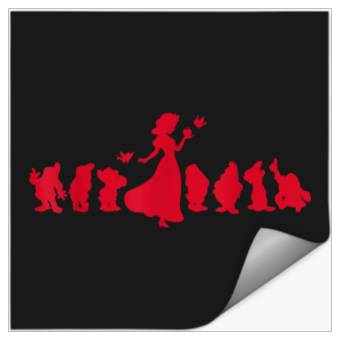 Discover Disneyss Snow White And The Seven Dwarfs Red Silhouette Stickers
