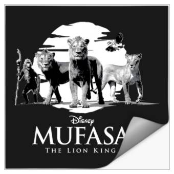 Discover Disney Mufasa The Lion King Movie Black & White Characters Stickers