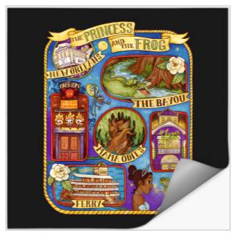 Discover Disney Princess And The Frog Group Shot Large Map Stickers