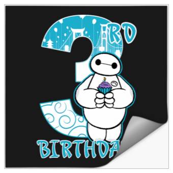 Discover Disney Big Hero 6 Baymax 3rd Birthday Cupcake Portrait Stickers