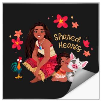 Discover Disney Moana 2 Moana Simea Pua Heihei Shared Hearts Stickers