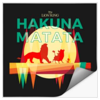 Discover Disneyss The Lion King Hakuna Matata Paper Cut Big Chest Logo Stickers