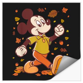Discover Disneyss Mickey Mouse Strolling Through Autumn Leaves Fall Stickers