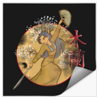 Discover Disney Mulan Sword And Fan Portrait Stickers