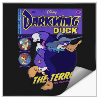 Discover Disney Darkwing Duck Black  Classic Fit Stickers