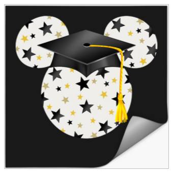 Discover Disney Mickey Head Graduation Hat Star Fill Stickers
