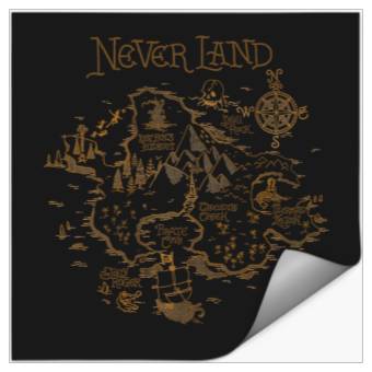 Discover Disney Peter Pan Never Land Map Graphic Stickers