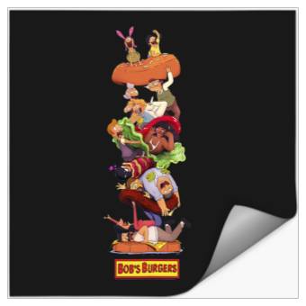 Discover Bob's Burgers Group Shot Burger Stack Stickers