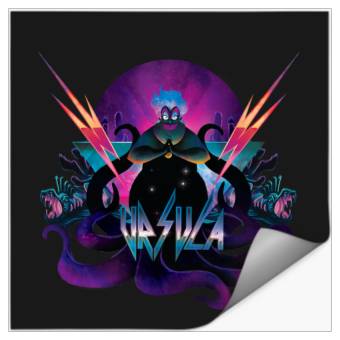 Discover Disney Villains Ursula 90s Rock Band Neon Stickers