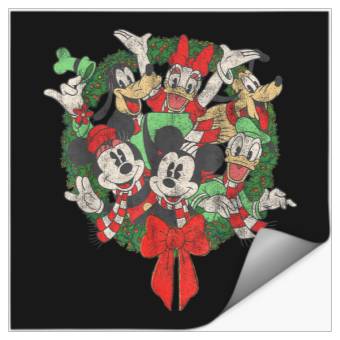 Discover Disneys Group Shot Christmas Wreath Stickers