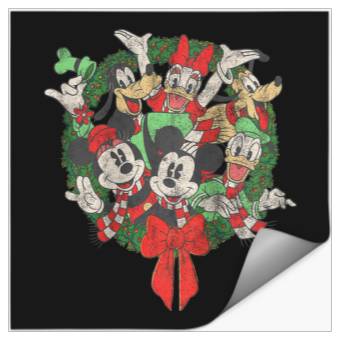 Discover Disneys Group Shot Christmas Wreath Stickers