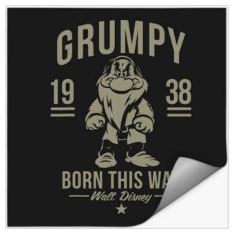 Discover Disney Snow White Grumpy Born This Way 1938 Short Sleeve Stickers