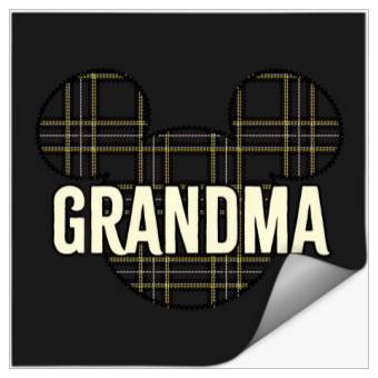 Discover Disney Mickey And Friends Christmas Plaid Grandma Stickers