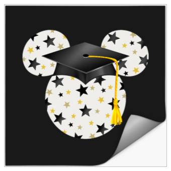 Discover Disney Mickey Head Graduation Hat Star Fill Stickers