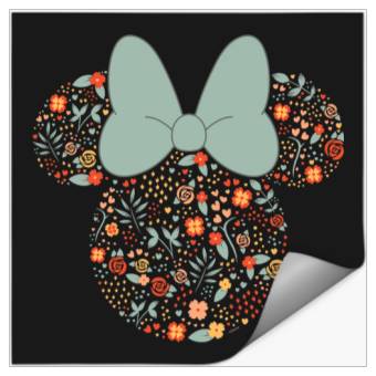 Discover Disney Minnie Mouse Spring Head Icon with Bow Springtime Stickers