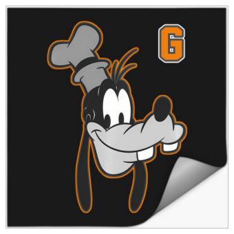 Discover Disney Goofy Orange Outline Portrait Stickers