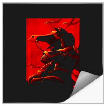 Discover Disney Mulan And Khan Two Tone Red Movie Poster Stickers