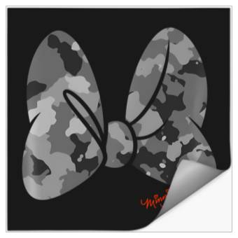 Discover Disney Minnie Mouse Classic Camouflage Bow Autograph Stickers
