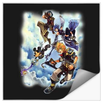 Discover Disneyss Kingdom Hearts Main Characters Falling From Heaven Stickers