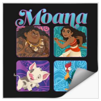 Discover Disneyss Moana Pua Maui Hei Hei Retro Box Up Chest Panels Stickers