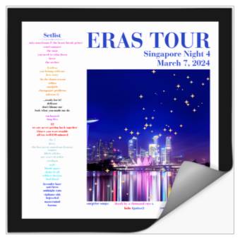 Discover Eras Tour Setlist - Singapore Night 4 Stickers