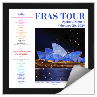 Discover Eras Tour Setlist - Sydney Night 4 Stickers