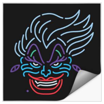 Discover Disney Ursula Neon Face TShirt Stickers