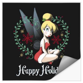 Discover Disney Peter Pan Tinkerbell Happy Holidays Graphic Stickers