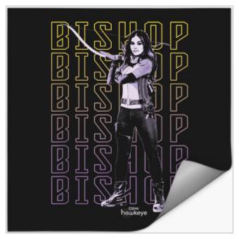 Discover Marvel Hawkeye Disney Plus Bishop Text Stack Pos Stickers