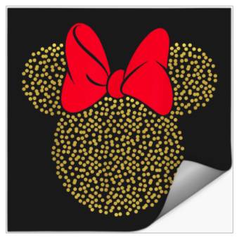 Discover Disney Minnie Mouse Dotted Gold Icon Stickers