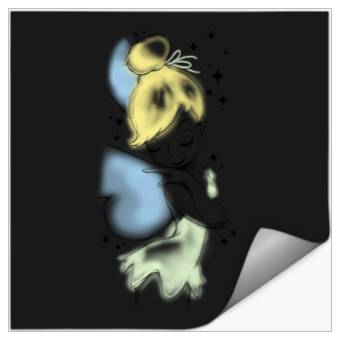Discover Disney Peter Pan Tinkerbell Airbrush Style Sketch Hoodie Stickers