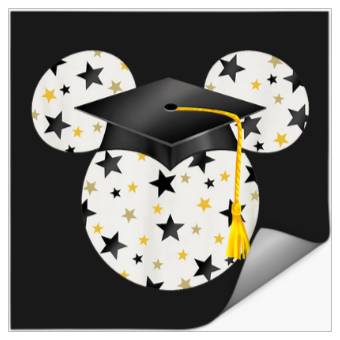 Discover Disney Mickey Head Graduation Hat Star Fill Stickers