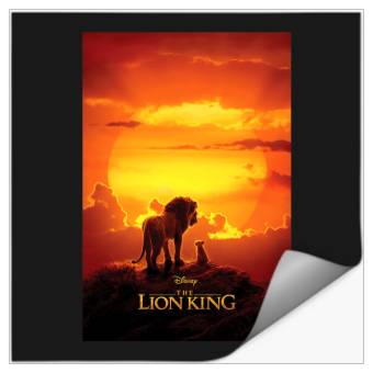 Discover Disney The Lion King Live Action Mufasa Simba Sunset Poster Stickers