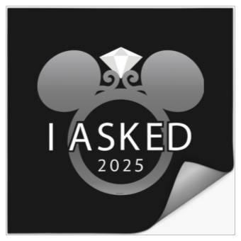 Discover Disney I Asked  Engagement Ring Proposal Mickey Stickers