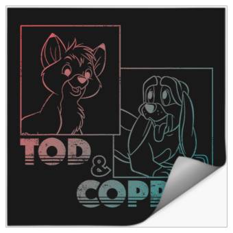 Discover Disney The Fox and the Hound Tod & Copper Gradient Stickers
